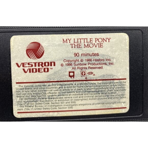 My Little Pony The Movie VHS 1986 Vestron Video Children’s Animated Cartoon Rare - Picture 10 of 11